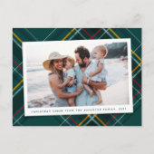 フェスティバルグリーンクリスマスプレイド1枚 シーズンポストカード (正面)