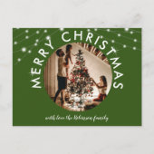 フェスティバルグリーンクリスマスホリデーフォト ポストカード (正面)