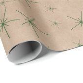 フェスティバルグリーンスノーフレークスクラフトホリデイ ラッピングペーパー (ロールコーナー)