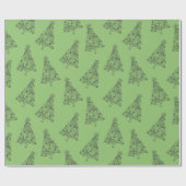フェスティバルグリーンツリーオンピスタチオのクリスマス ラッピングペーパー (フラット)