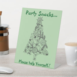 フェスティバルグリーンツリークリスマスパーティースナック 台座サイン