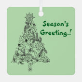 フェスティバルグリーンツリークリスマスフォトツリーオーナメント メタルオーナメント (正面)