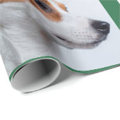 フェスティバルグリーンドッグボーンズ写真コラージュクリスマス ラッピングペーパー (ロールコーナー)