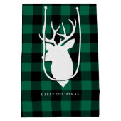 フェスティバルグリーンバッファロープレイドパターン ミディアムペーパーバッグ (裏面)