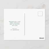 フェスティバルグリーンバッファロープレイド独身の写真クリスマス ポストカード (裏面)