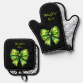 フェスティバルグリーンファーボウライトまいけなたはナイスネーム 鍋つかみ&鍋敷きセット (正面/裏面)