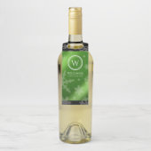 フェスティバルグリーンフォイル雪片モノグラム名ボトル ボトルネックタグ (ボトル)