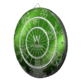 フェスティバルグリーンフォイル雪片モノグラム名 ダーツボード (正面右)