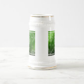 フェスティバルグリーンフォイル雪片モノグラム名 ビールジョッキ (中央)