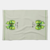 フェスティバルグリーンフューリーボウライトいけなまたはニース キッチンタオル (横)