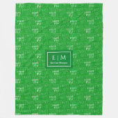 フェスティバルグリーンブランケットとクリスマスレタリング フリースブランケット (正面)