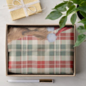 フェスティバルグリーンプレイドゴールデンドールドッグクリスマス 薄葉紙 (ギフト)