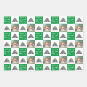 フェスティバルグリーンペットフォトクリスマスツリー ラッピングペーパーシート (正面)