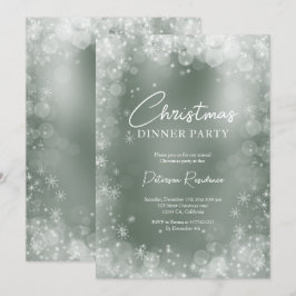 フェスティバルグリーンホワイトスノーエレガントス 招待状