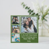 フェスティバルグリーンホワイトフォトフ最高のレンドクリスマス カード