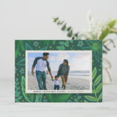 フェスティバルグリーンボタニカルクリスマスフォトクリスマス シーズンカード (スタンド正面)