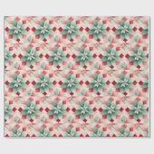 フェスティバルグリーンポインセチア ラッピングペーパー (フラット)
