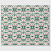 フェスティバルグリーンポインセチア ラッピングペーパー (フラット)