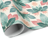 フェスティバルグリーンポインセチア ラッピングペーパー (ロールコーナー)