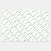 フェスティバルグリーンメリークリスマスツリーの水色 ラッピングペーパーシート (正面)