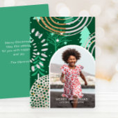 フェスティバルグリーンメリークリスマスフォトとメッセージ シーズンカード