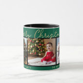 フェスティバルグリーンメリークリスマス3枚コラージュ マグカップ (中央)