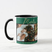 フェスティバルグリーンメリークリスマス3枚コラージュ マグカップ (左)