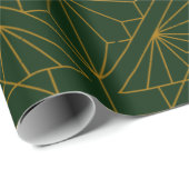 フェスティバルグリーンモダンアールデコ金ゴールドパターン101 ラッピングペーパー (ロールコーナー)