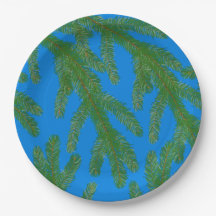 フェスティバルグリーンモミの枝と小枝ブルー