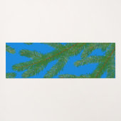 フェスティバルグリーンモミの枝と小枝ブルー ヨガマット (裏面(横))