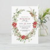 フェスティバルグリーンリーエレガントウォーターカラーホリデーパーティー 招待状 (スタンド正面)