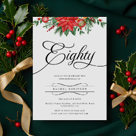 フェスティバルグリーンリーフローラホリデイ80誕生日 招待状