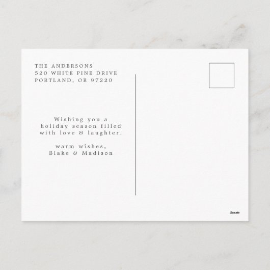 フェスティバルグリーンリー&ホリーベリーリース写真 シーズンポストカード (裏面)