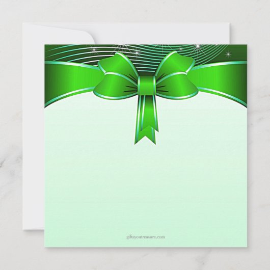 フェスティバルグリーンリ結婚ボンの5.25インチx 5.25インチ招待状 招待状 (裏面)