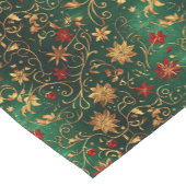 フェスティバルグリーンレッドと金ゴールドポインセチア模様 ショートテーブルランナー (コーナー)