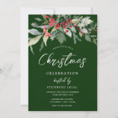 フェスティバルグリーン企業のオフィスクリスマスパーティー 招待状 (正面)