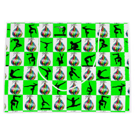 フェスティバルグリーン体操クリスマスデザイン ラージペーパーバッグ