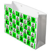 フェスティバルグリーン体操クリスマスデザイン ラージペーパーバッグ (正面アングル)