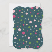 フェスティバルグリーン水玉模様フォトホリデーカード シーズンカード (裏面)