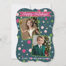 フェスティバルグリーン水玉模様写真(2)ホリデーカード シーズンカード