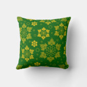 フェスティバルグリーン装飾用クッションとゴールデンスノーフレーク クッション (裏面)