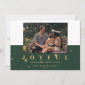 フェスティバルグリーン金ゴールドジョイブル2写真クリスマス シーズンカード (正面)