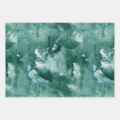 フェスティバルグリーン金ゴールド水カラーセット3 ラッピングペーパーシート (正面3)