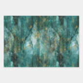 フェスティバルグリーン金ゴールド水カラーセット3 ラッピングペーパーシート (正面2)