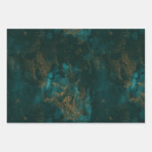 フェスティバルグリーン金ゴールド水カラーセット3 ラッピングペーパーシート (正面)
