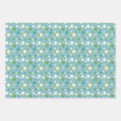 フェスティバルグリーン&ブルークリスマスツリー ラッピングペーパーシート (正面3)