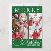 フェスティバルグリーン&ホワイトメリークリスマススリーフォト シーズンカード (正面)