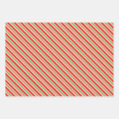 フェスティバルグリーン、白、赤のクリスマススタイル模様 ラッピングペーパーシート (正面)