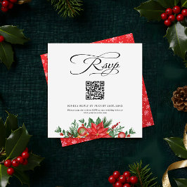 フェスティバルグリーンQRコード結婚のウェブサイトRSVP エンクロージャーカード