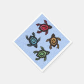 フェスティバルグループブラック抽象芸術ウミガメ色シェル スタンダードカクテルナプキン (角)